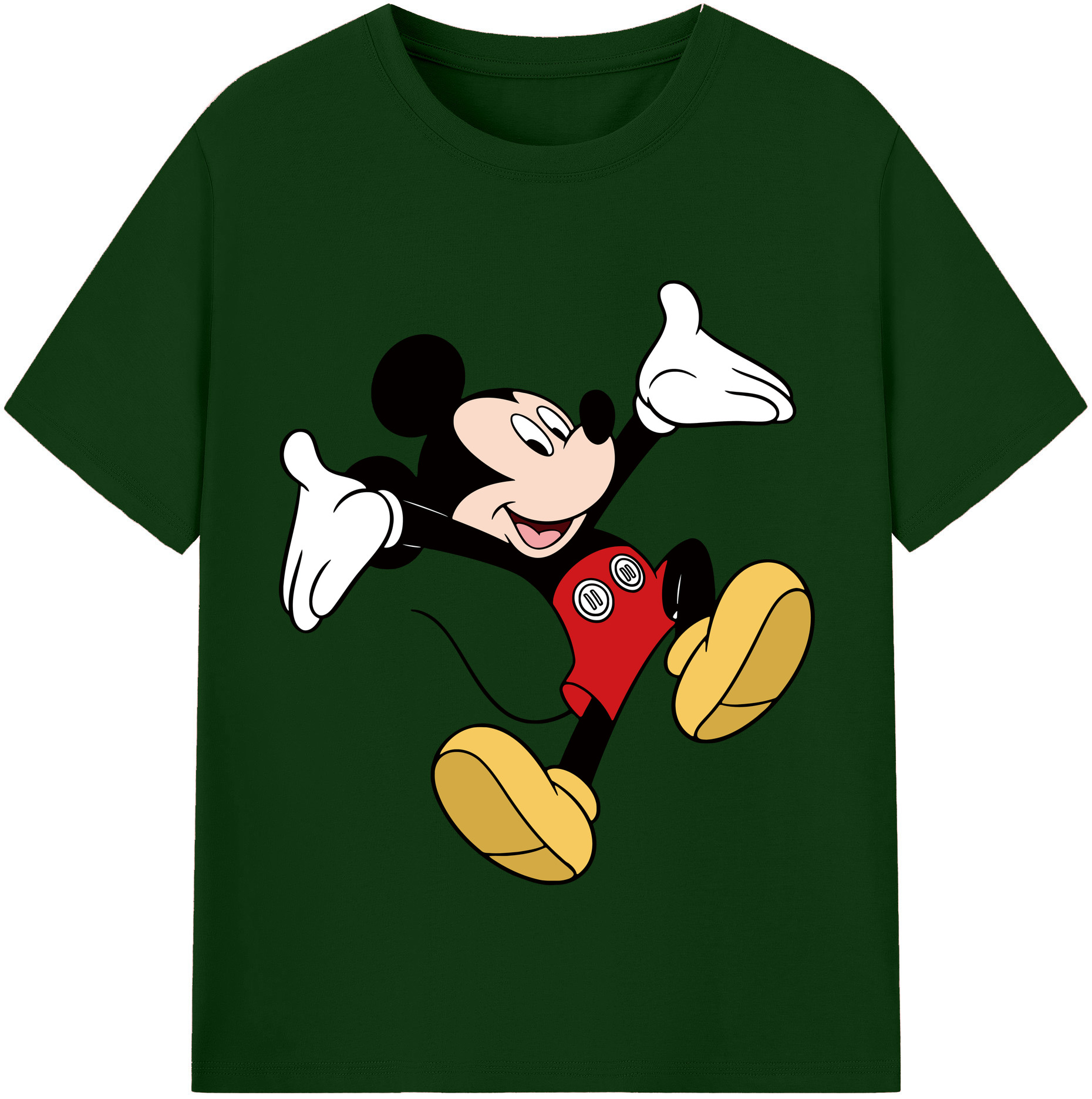 （画像用） ミッキーマウス Mickey Mouse 綿100％半袖Tシャツ（フロントプリント）